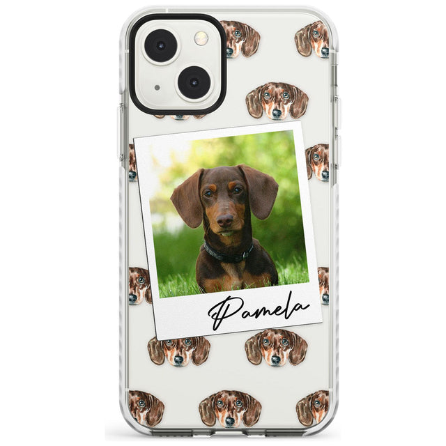 Personalised Dachshund, Brown - Dog Photo Custom Phone Case iPhone 13 Mini / Impact Case Blanc Space