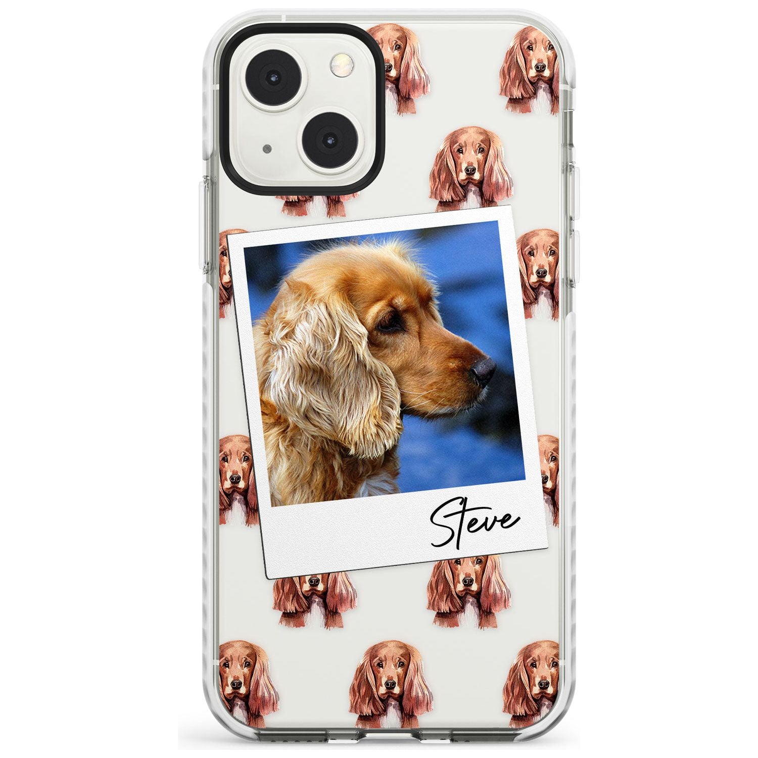 Personalised Cocker Spaniel - Dog Photo Custom Phone Case iPhone 13 Mini / Impact Case Blanc Space