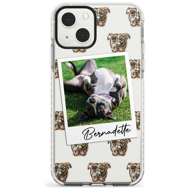 Personalised Staffordshire Bull Terrier - Dog Photo Custom Phone Case iPhone 13 Mini / Impact Case Blanc Space
