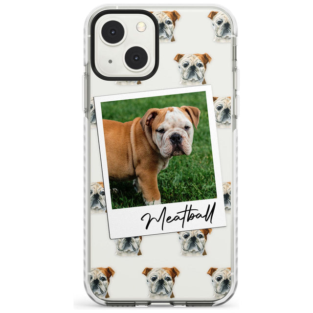 Personalised English Bulldog - Dog Photo Custom Phone Case iPhone 13 Mini / Impact Case Blanc Space