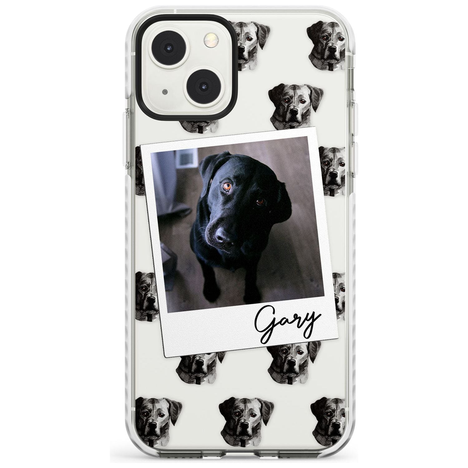 Personalised Labrador, Black - Dog Photo Custom Phone Case iPhone 13 Mini / Impact Case Blanc Space