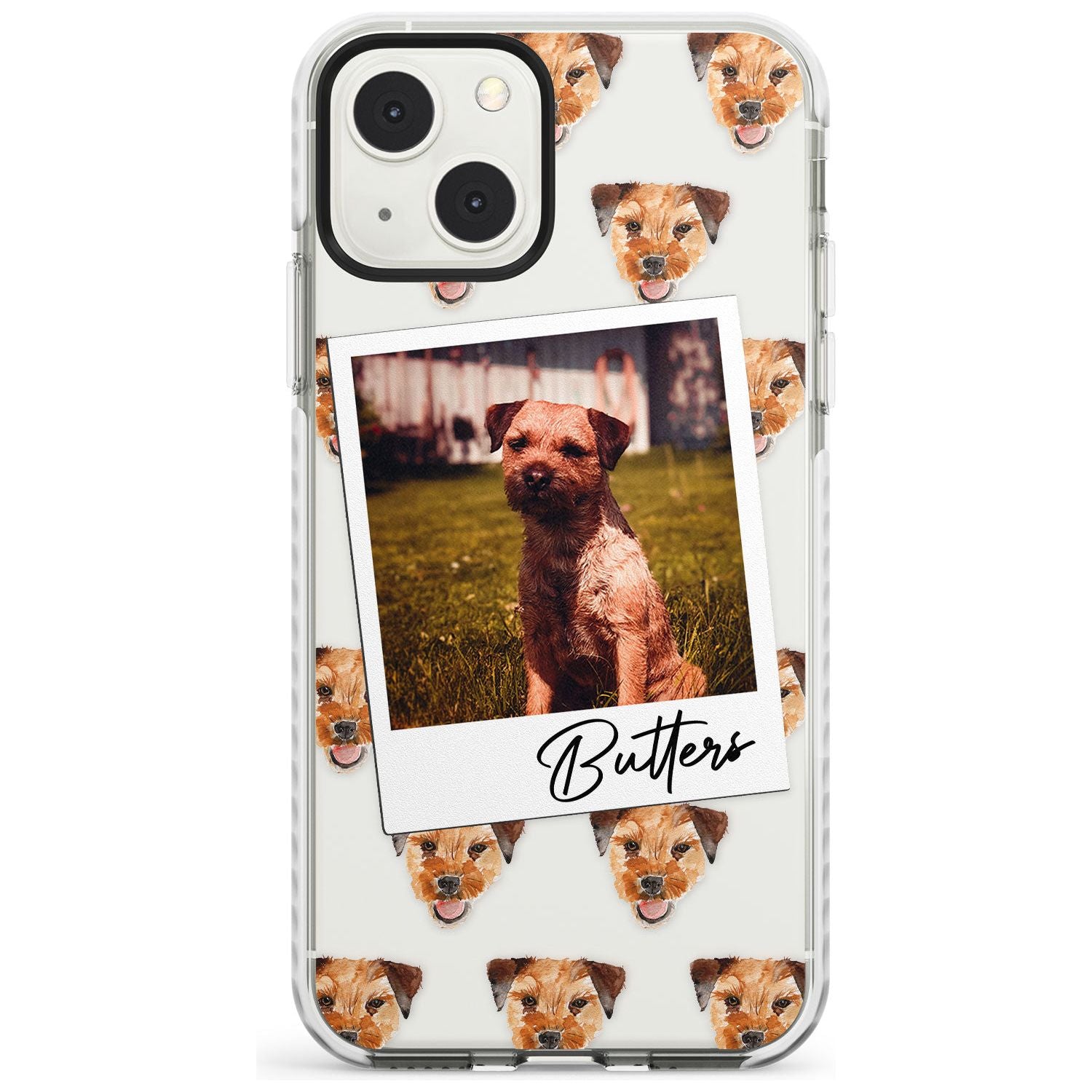 Personalised Border Terrier - Dog Photo Custom Phone Case iPhone 13 Mini / Impact Case Blanc Space