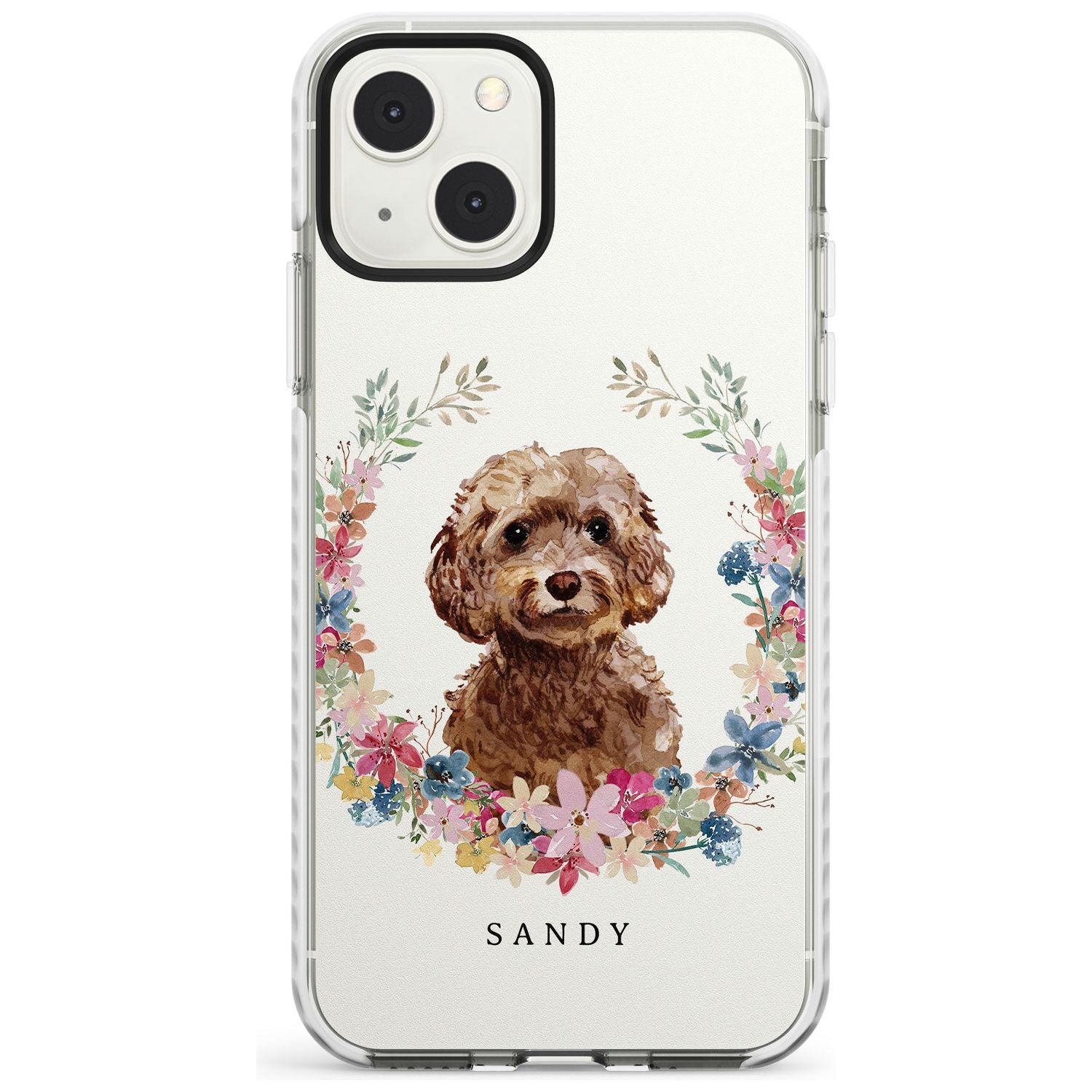 Personalised Brown Cockapoo - Watercolour Dog Portrait