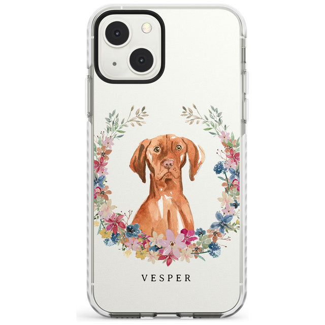 Personalised Hungarian Vizsla - Watercolour Dog Portrait Custom Phone Case iPhone 13 Mini / Impact Case Blanc Space