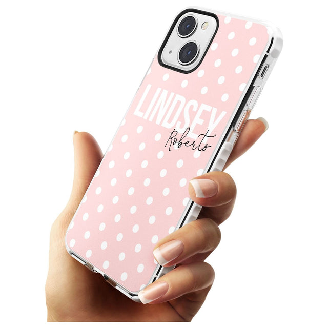 Personalised Pink Polka Custom Phone Case iPhone 15 Pro Max / Black Impact Case,iPhone 15 Plus / Black Impact Case,iPhone 15 Pro / Black Impact Case,iPhone 15 / Black Impact Case,iPhone 15 Pro Max / Impact Case,iPhone 15 Plus / Impact Case,iPhone 15 Pro / Impact Case,iPhone 15 / Impact Case,iPhone 15 Pro Max / Magsafe Black Impact Case,iPhone 15 Plus / Magsafe Black Impact Case,iPhone 15 Pro / Magsafe Black Impact Case,iPhone 15 / Magsafe Black Impact Case,iPhone 14 Pro Max / Black Impact Case,iPhone 14 Plu