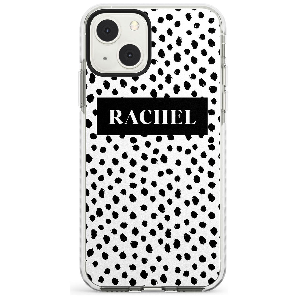 Personalised Black Bar & Dots Custom Phone Case iPhone 13 Mini / Impact Case Blanc Space