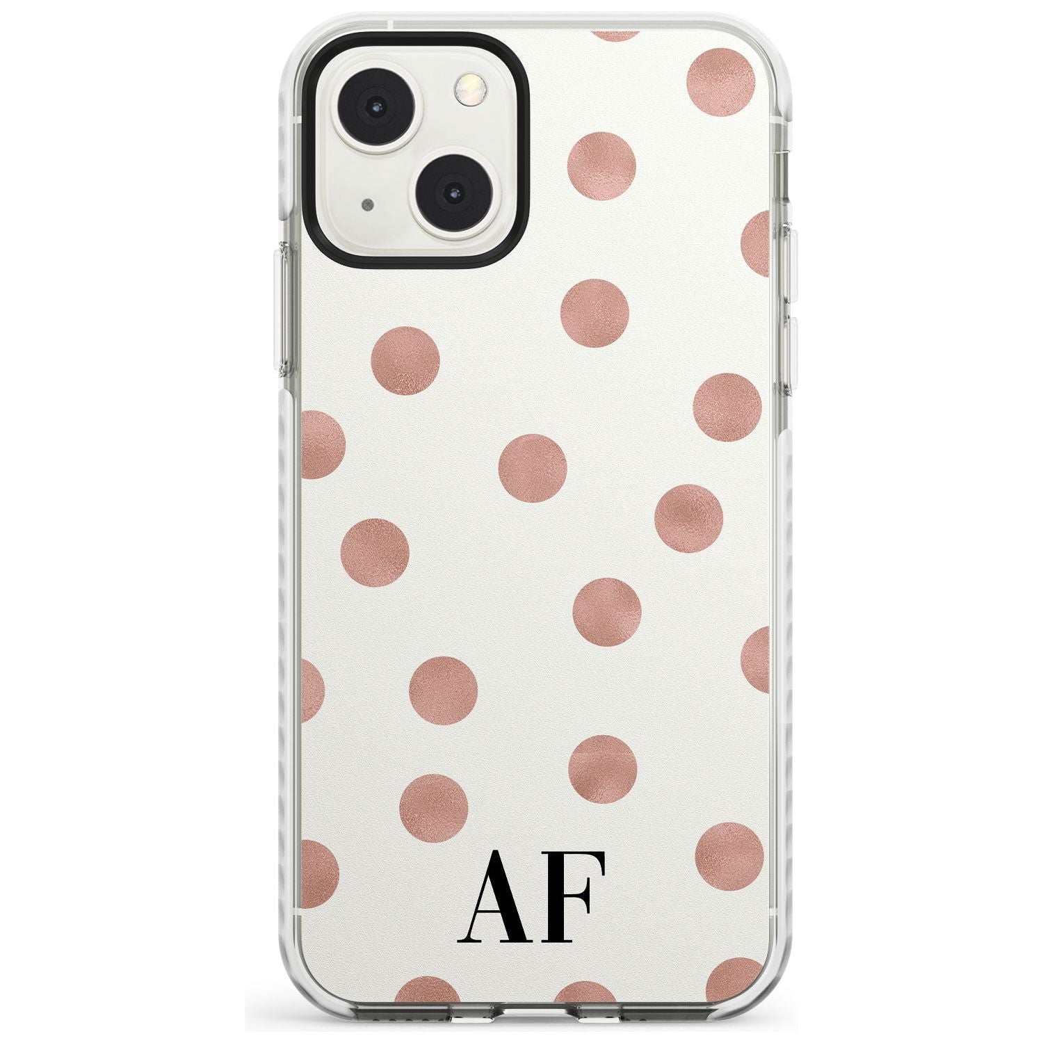 Personalised Initials & Dots Custom Phone Case iPhone 13 Mini / Impact Case Blanc Space