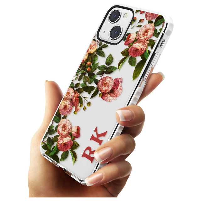 Personalised Clear Vintage Floral Pink Garden Roses Custom Phone Case iPhone 15 Pro Max / Black Impact Case,iPhone 15 Plus / Black Impact Case,iPhone 15 Pro / Black Impact Case,iPhone 15 / Black Impact Case,iPhone 15 Pro Max / Impact Case,iPhone 15 Plus / Impact Case,iPhone 15 Pro / Impact Case,iPhone 15 / Impact Case,iPhone 15 Pro Max / Magsafe Black Impact Case,iPhone 15 Plus / Magsafe Black Impact Case,iPhone 15 Pro / Magsafe Black Impact Case,iPhone 15 / Magsafe Black Impact Case,iPhone 14 Pro Max / Bla