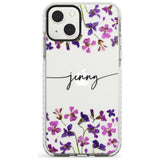 Personalised Purple Violets Custom Phone Case iPhone 13 Mini / Impact Case Blanc Space