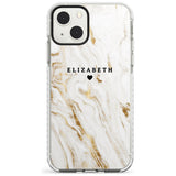 Personalised White & Gold Swirl Marble Custom Phone Case iPhone 13 Mini / Impact Case Blanc Space