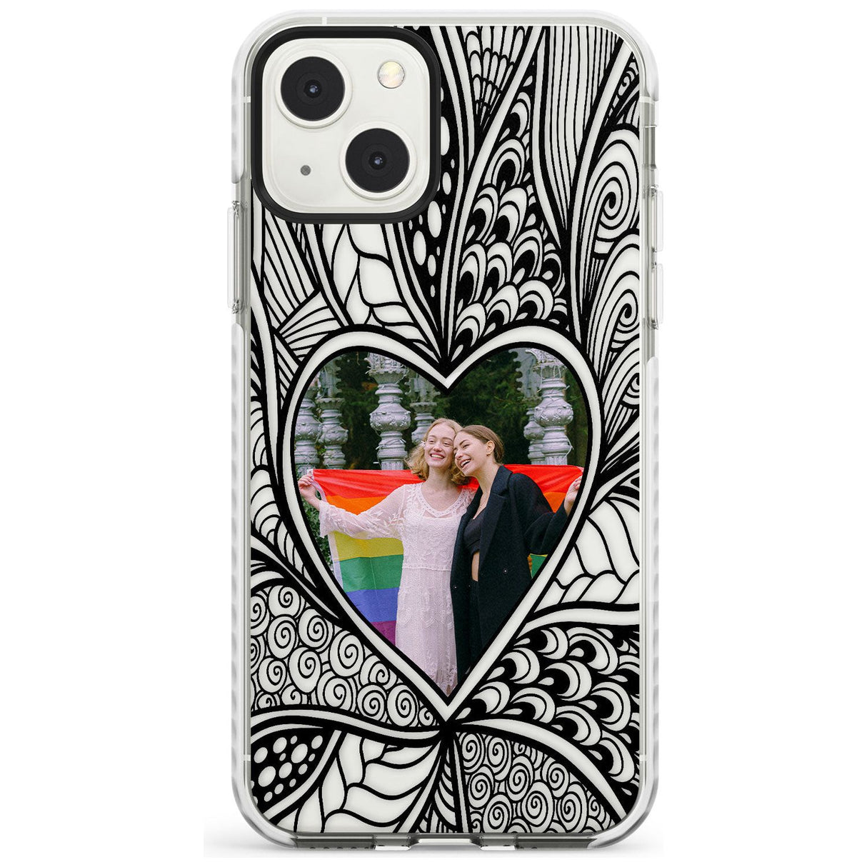 Personalised Henna Heart Photo Case Impact Phone Case for iPhone 13 & 13 Mini