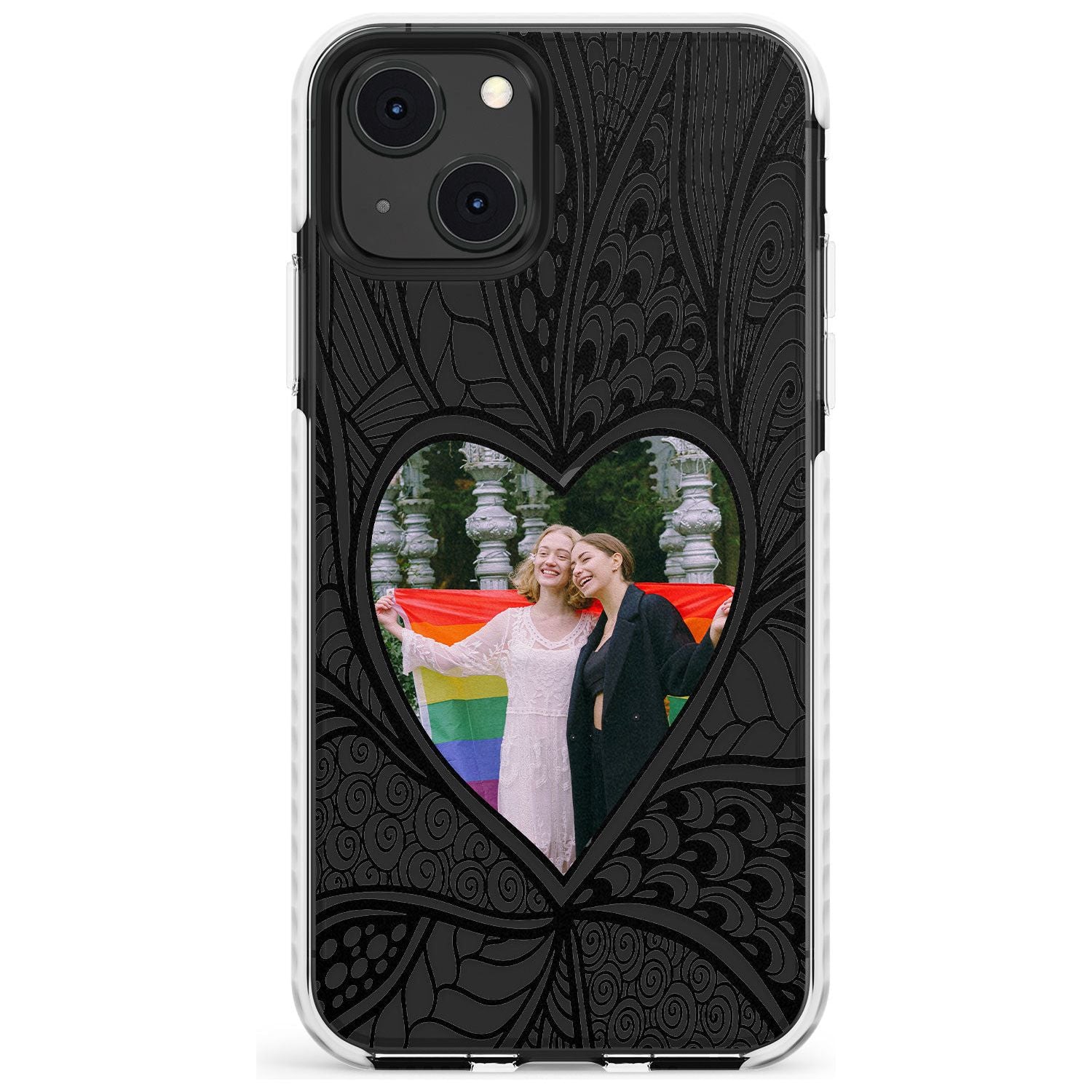 Personalised Henna Heart Photo Case Impact Phone Case for iPhone 13 & 13 Mini