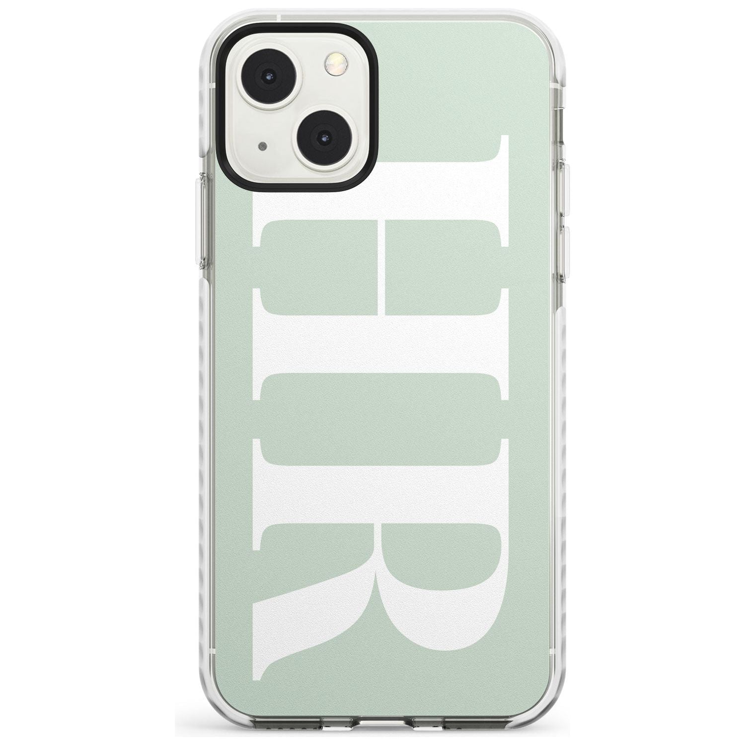 Personalised White & Seafoam Green Personalised Custom Phone Case iPhone 13 Mini / Impact Case Blanc Space