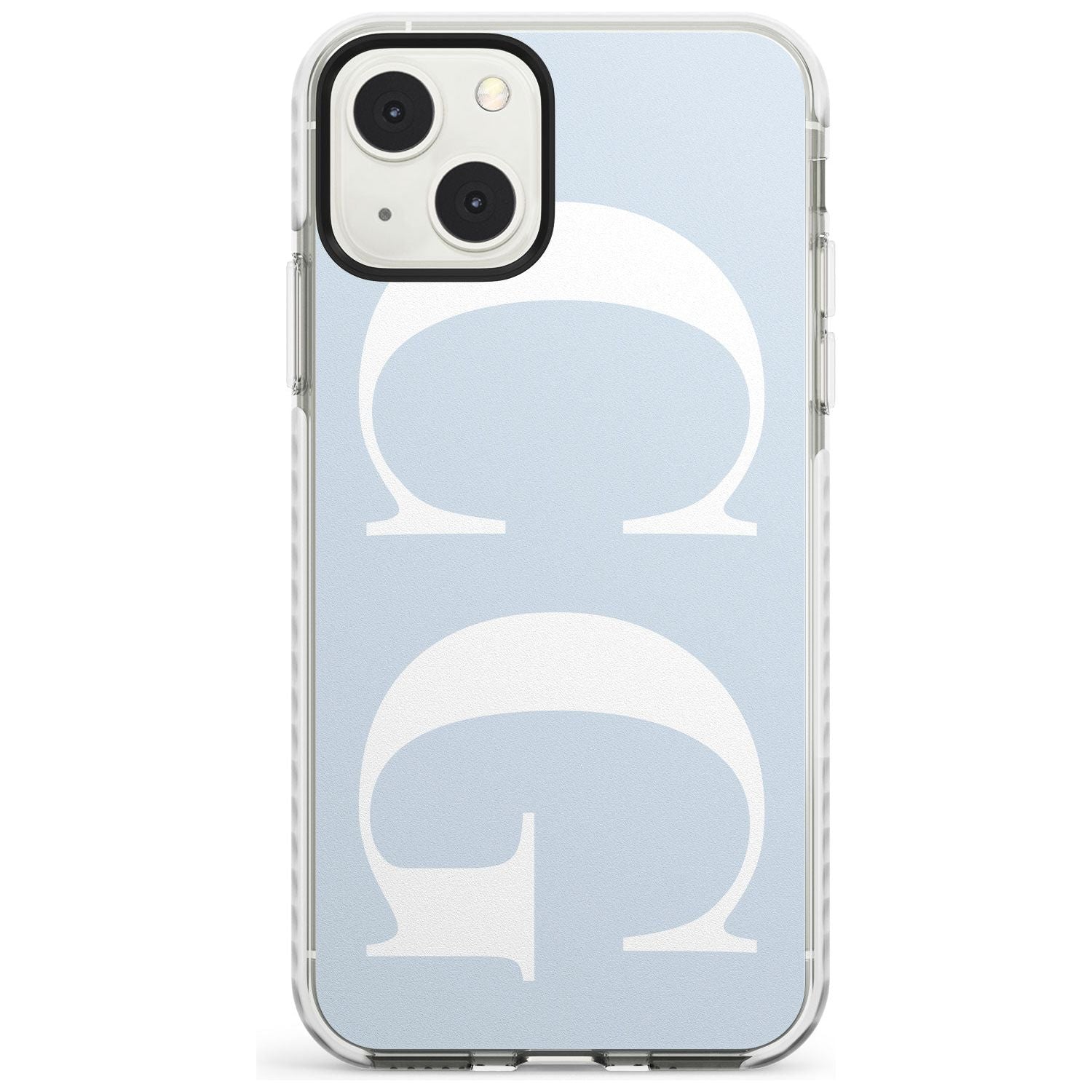 Personalised White & Blue Personalised Custom Phone Case iPhone 13 Mini / Impact Case Blanc Space