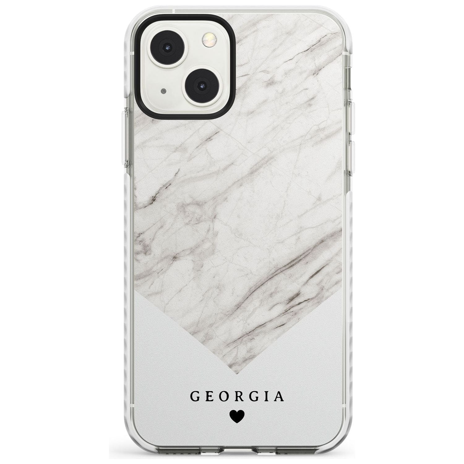 Personalised White Marble Custom Phone Case iPhone 13 Mini / Impact Case Blanc Space