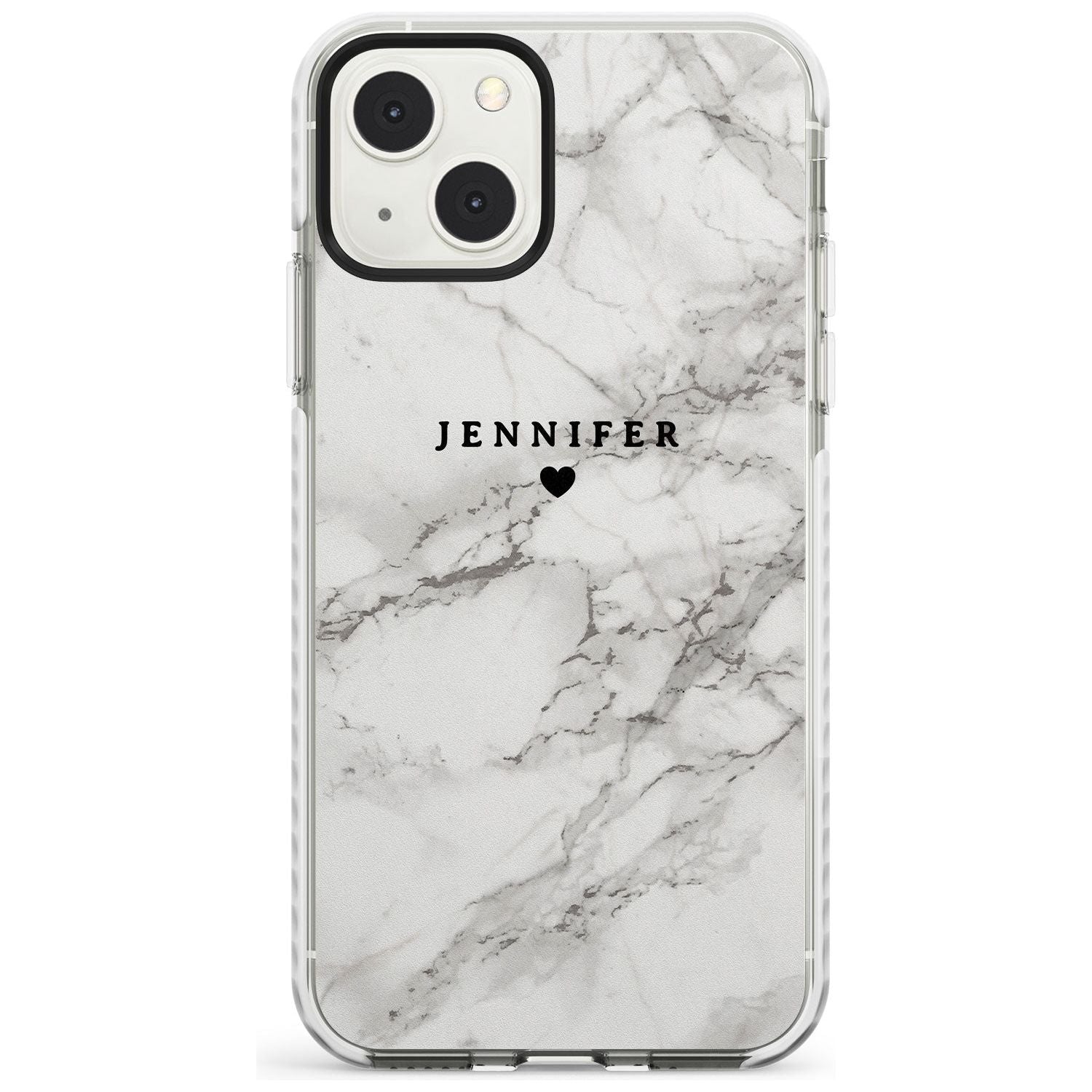 Personalised Classic Grey Marble Custom Phone Case iPhone 13 Mini / Impact Case Blanc Space