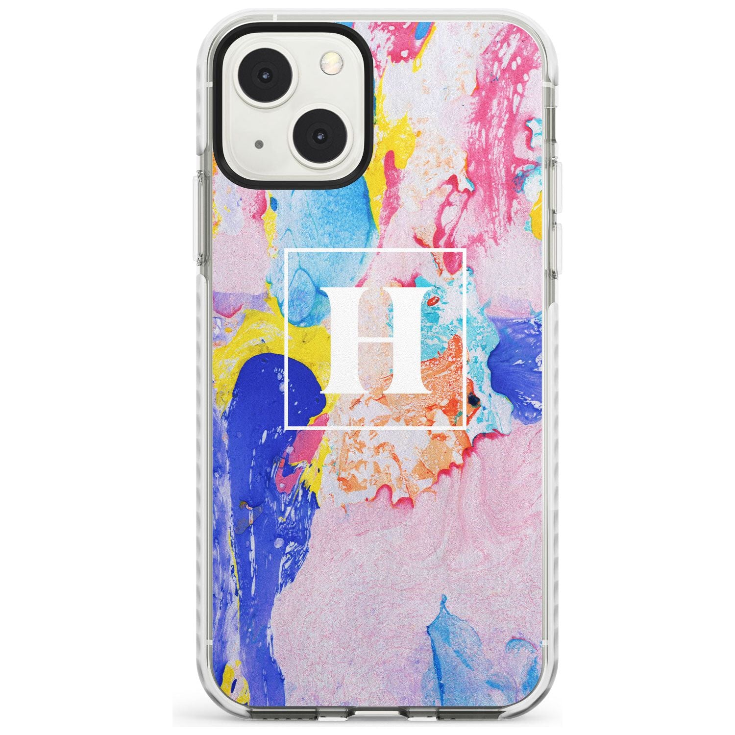 Personalised Mixed Pastels Marbled Paper Custom Phone Case iPhone 13 Mini / Impact Case Blanc Space