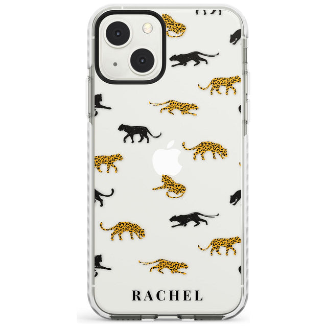 Personalised Jaguar Pattern on Transparent Custom Phone Case iPhone 13 Mini / Impact Case Blanc Space