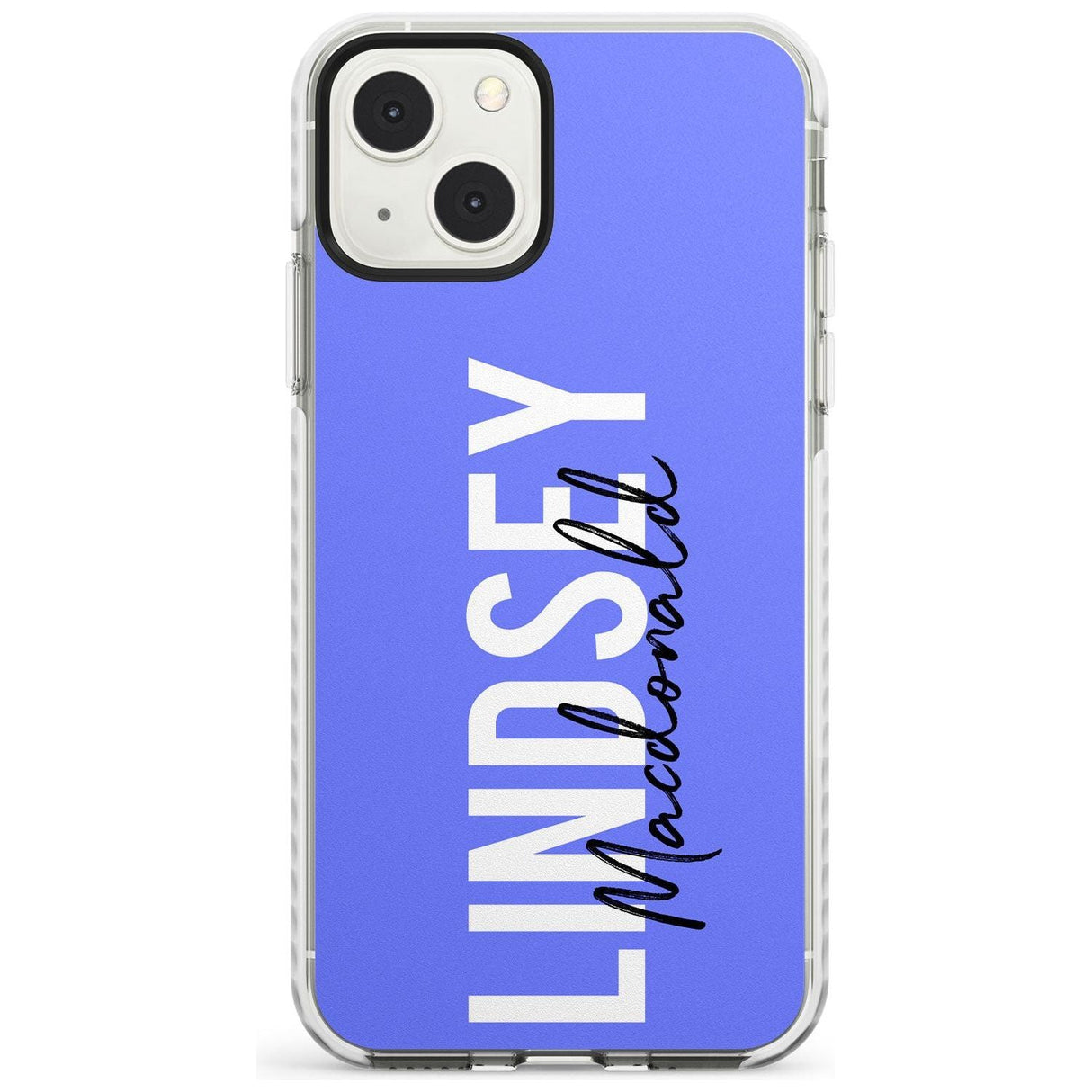 Personalised Bold Name: Purple Custom Phone Case iPhone 13 Mini / Impact Case Blanc Space