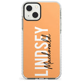 Personalised Bold Name: Peach Custom Phone Case iPhone 13 Mini / Impact Case Blanc Space