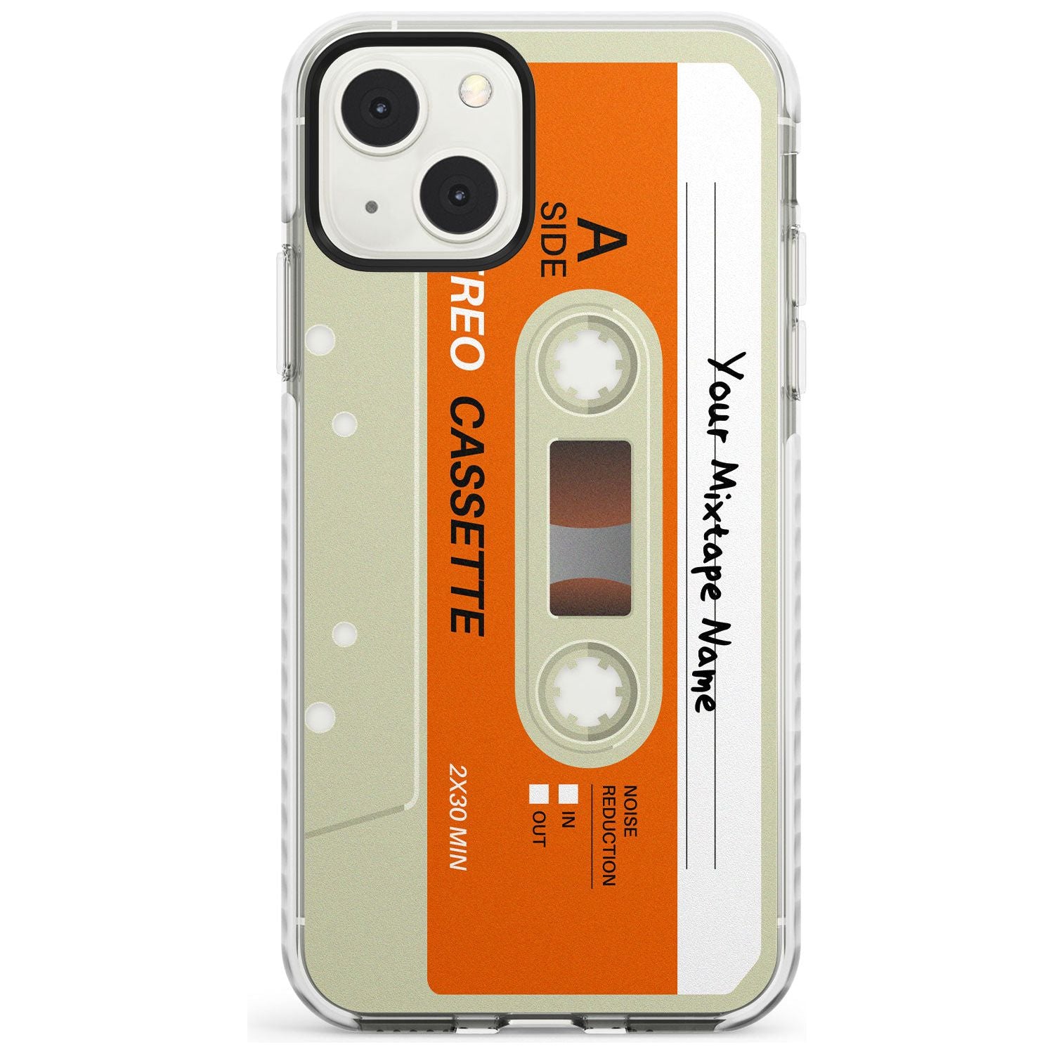 Personalised Classic Cassette Custom Phone Case iPhone 13 Mini / Impact Case Blanc Space