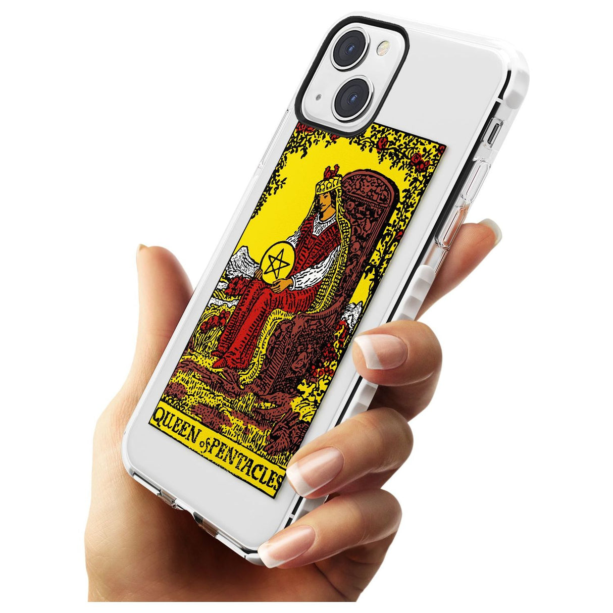 Personalised Queen of Pentacles Tarot Card - Colour Phone Case iPhone 15 Pro Max / Black Impact Case,iPhone 15 Plus / Black Impact Case,iPhone 15 Pro / Black Impact Case,iPhone 15 / Black Impact Case,iPhone 15 Pro Max / Impact Case,iPhone 15 Plus / Impact Case,iPhone 15 Pro / Impact Case,iPhone 15 / Impact Case,iPhone 15 Pro Max / Magsafe Black Impact Case,iPhone 15 Plus / Magsafe Black Impact Case,iPhone 15 Pro / Magsafe Black Impact Case,iPhone 15 / Magsafe Black Impact Case,iPhone 14 Pro Max / Black Impa