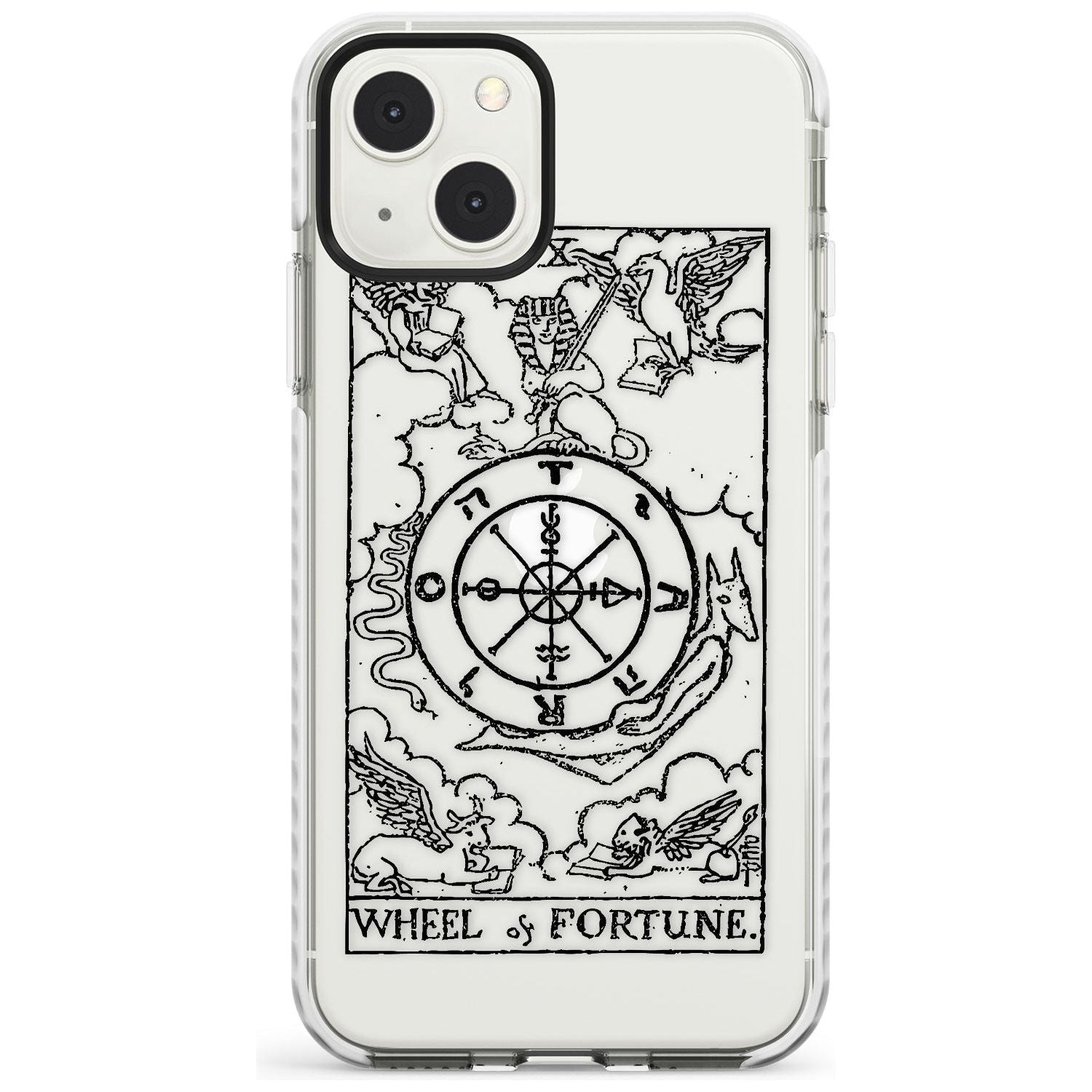 Personalised Wheel of Fortune Tarot Card - Transparent Custom Phone Case iPhone 13 Mini / Impact Case Blanc Space