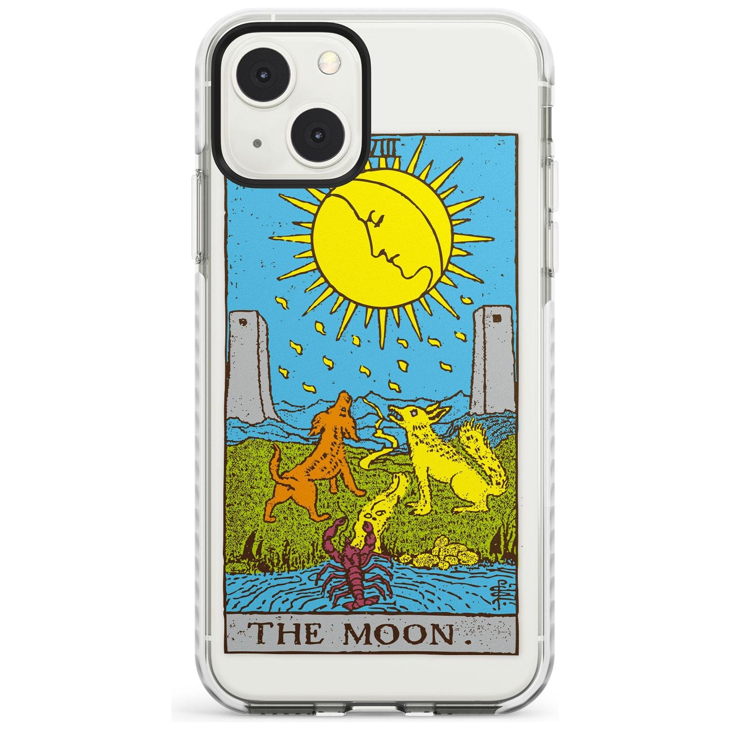 Personalised The Moon Tarot Card - Colour Custom Phone Case iPhone 13 Mini / Impact Case Blanc Space