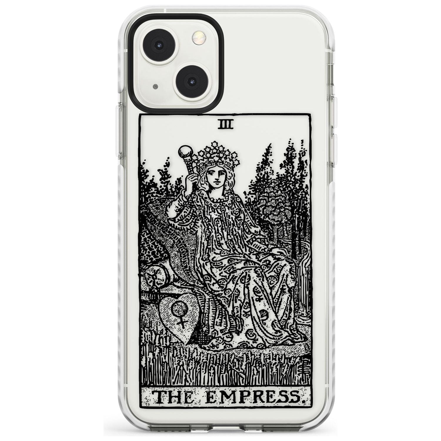 Personalised The Empress Tarot Card - Transparent Custom Phone Case iPhone 13 Mini / Impact Case Blanc Space