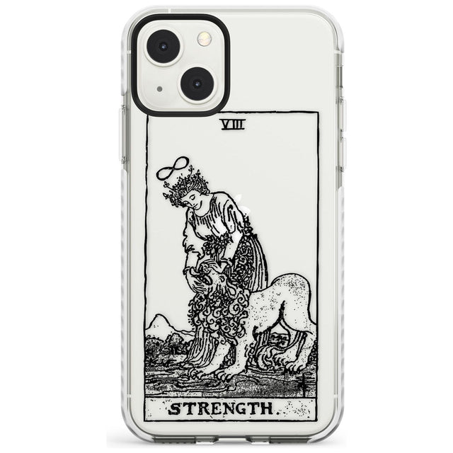 Personalised Strength Tarot Card - Transparent Custom Phone Case iPhone 13 Mini / Impact Case Blanc Space