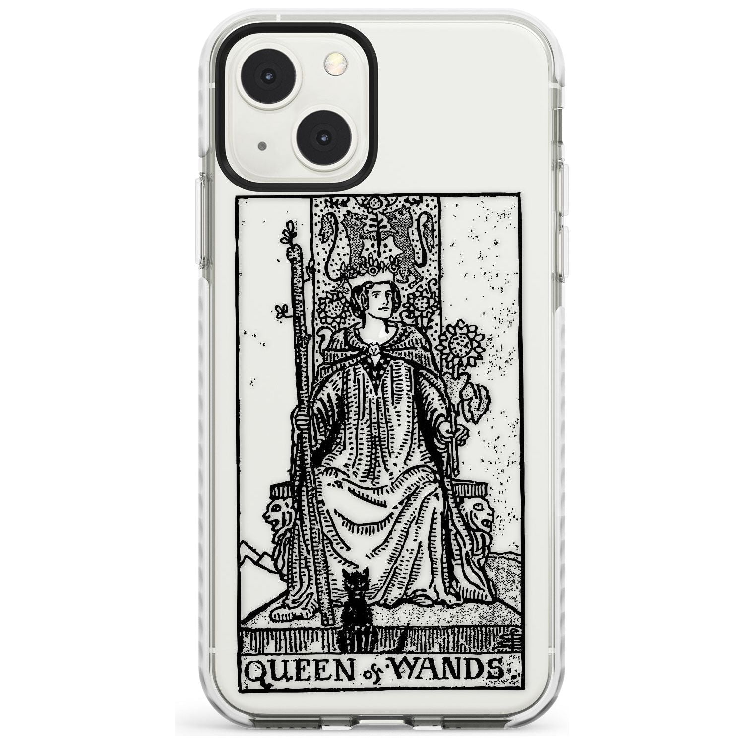 Personalised Queen of Wands Tarot Card - Transparent Custom Phone Case iPhone 13 Mini / Impact Case Blanc Space