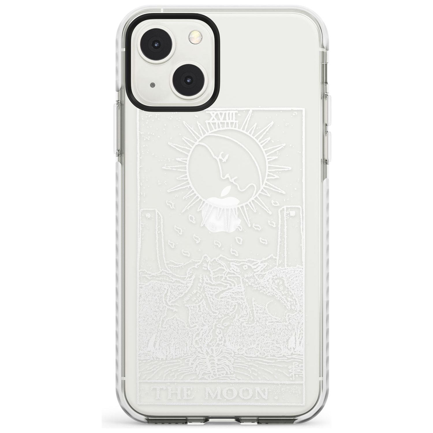 Personalised The Moon Tarot Card - White Transparent Custom Phone Case iPhone 13 Mini / Impact Case Blanc Space