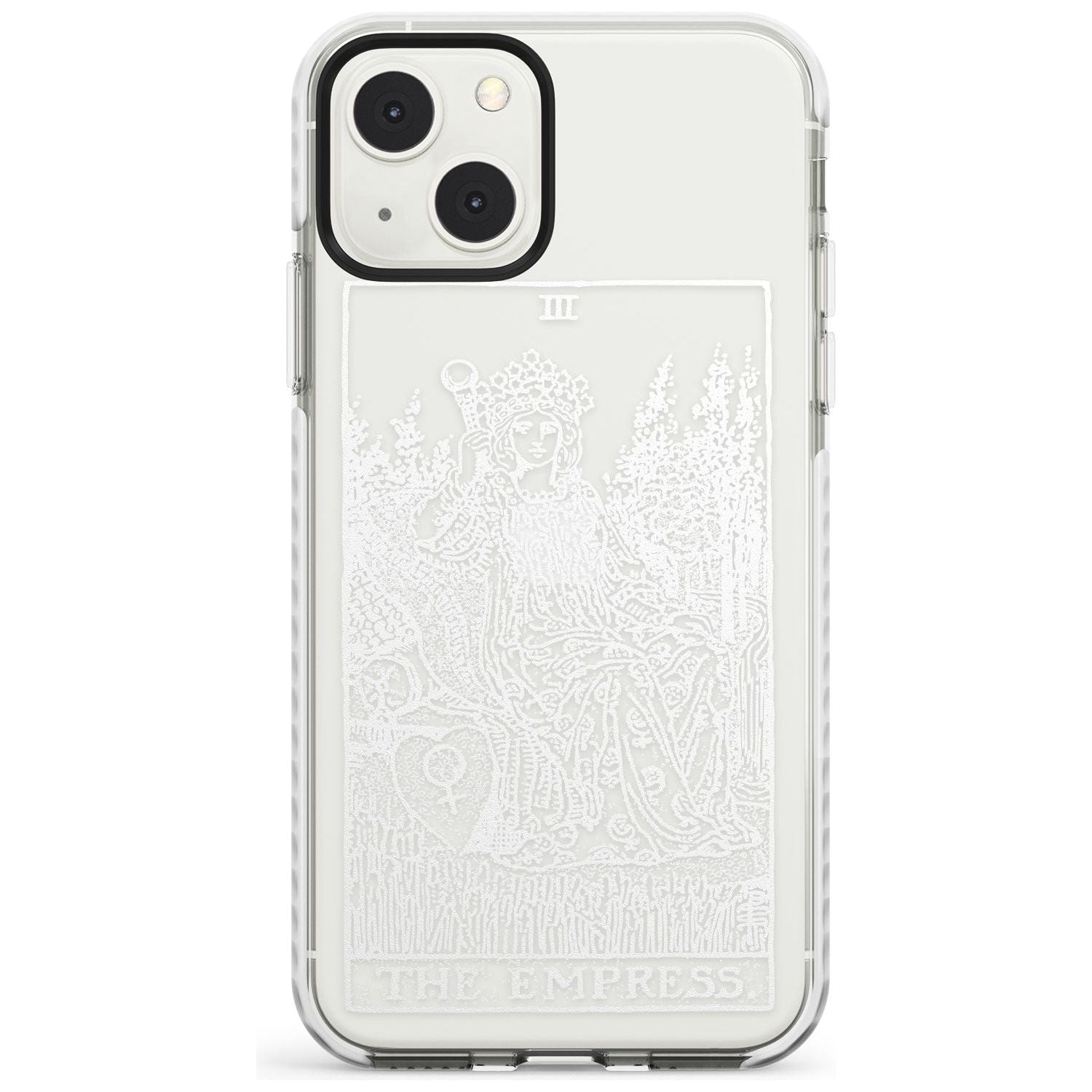 Personalised The Empress Tarot Card - White Transparent Custom Phone Case iPhone 13 Mini / Impact Case Blanc Space