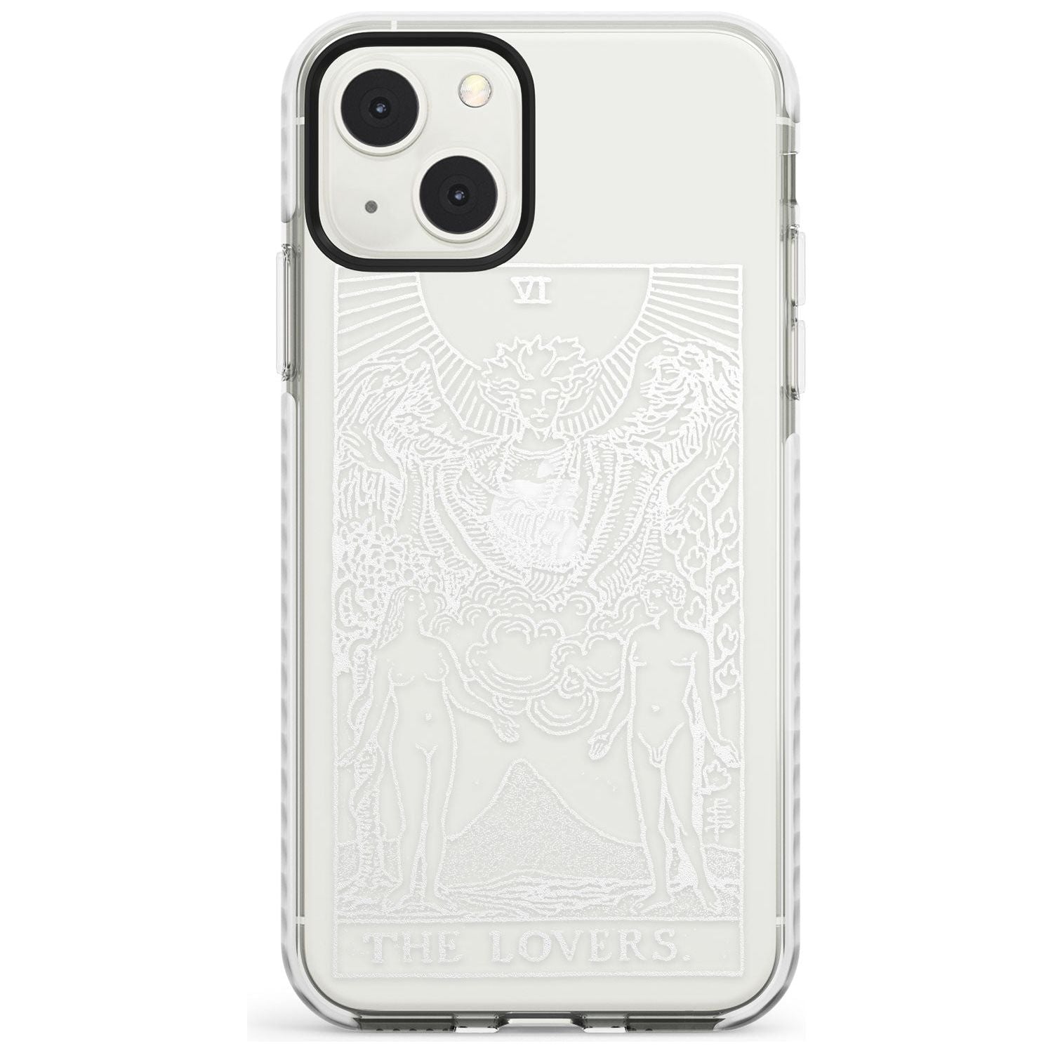 Personalised The Lovers Tarot Card - White Transparent Custom Phone Case iPhone 13 Mini / Impact Case Blanc Space