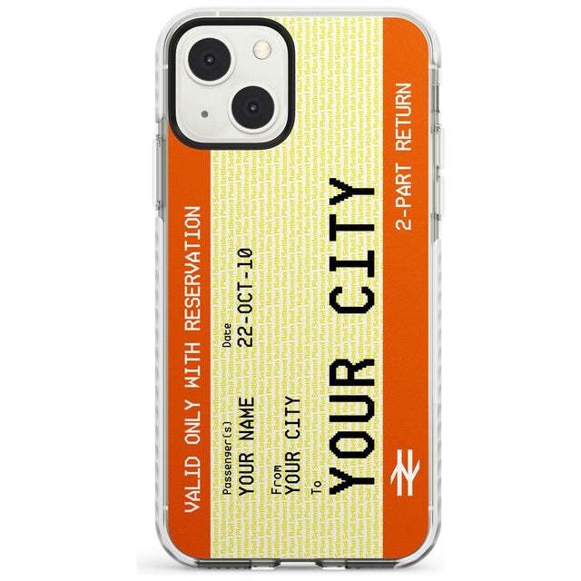 Personalised Create Your Own Train Ticket Impact Phone Case for iPhone 13 & 13 Mini