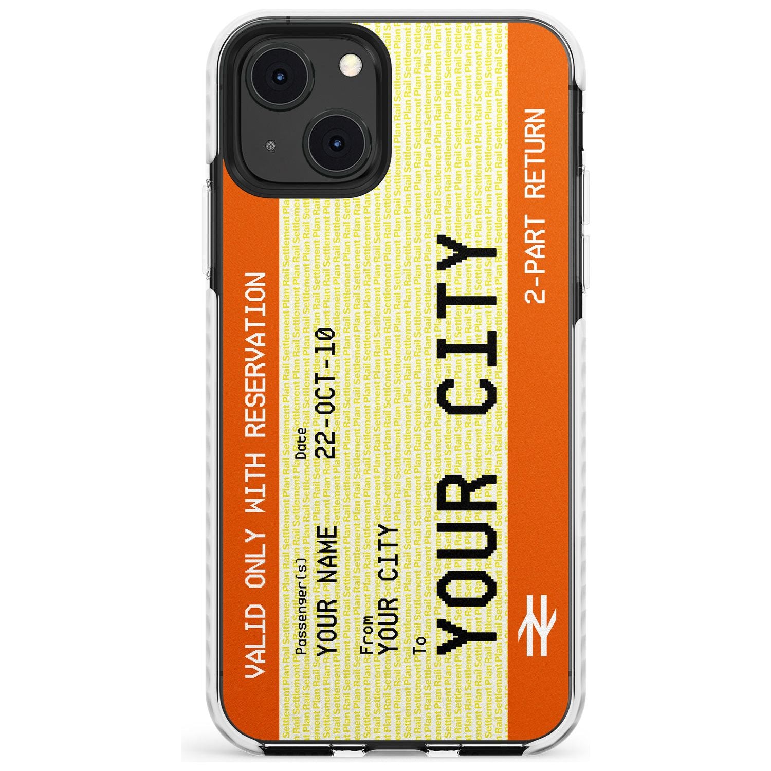 Personalised Create Your Own Train Ticket Impact Phone Case for iPhone 13 & 13 Mini
