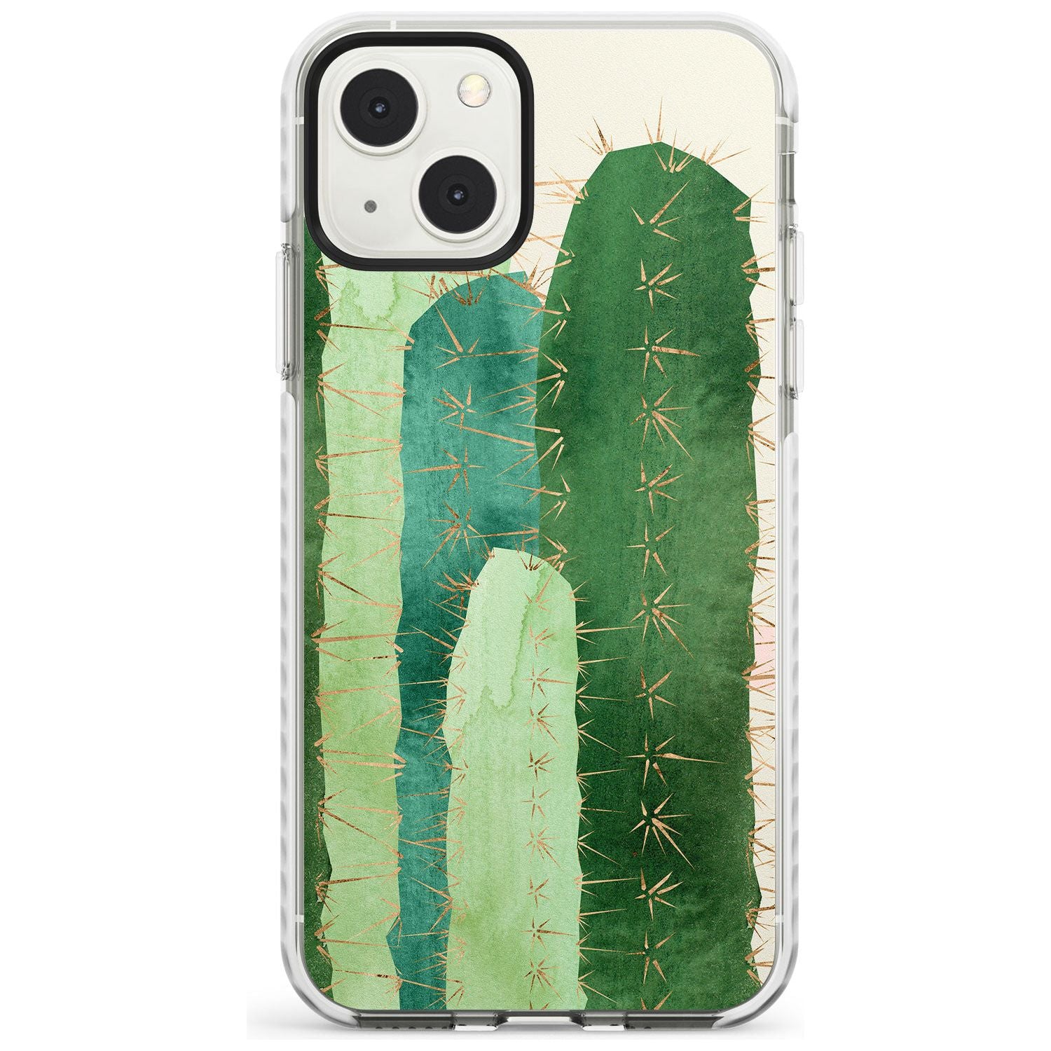 Large Cacti Mix Design Phone Case iPhone 13 Mini / Impact Case Blanc Space
