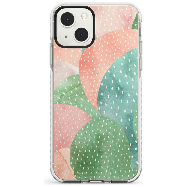 Colourful Close-Up Cacti Design Phone Case iPhone 13 Mini / Impact Case Blanc Space