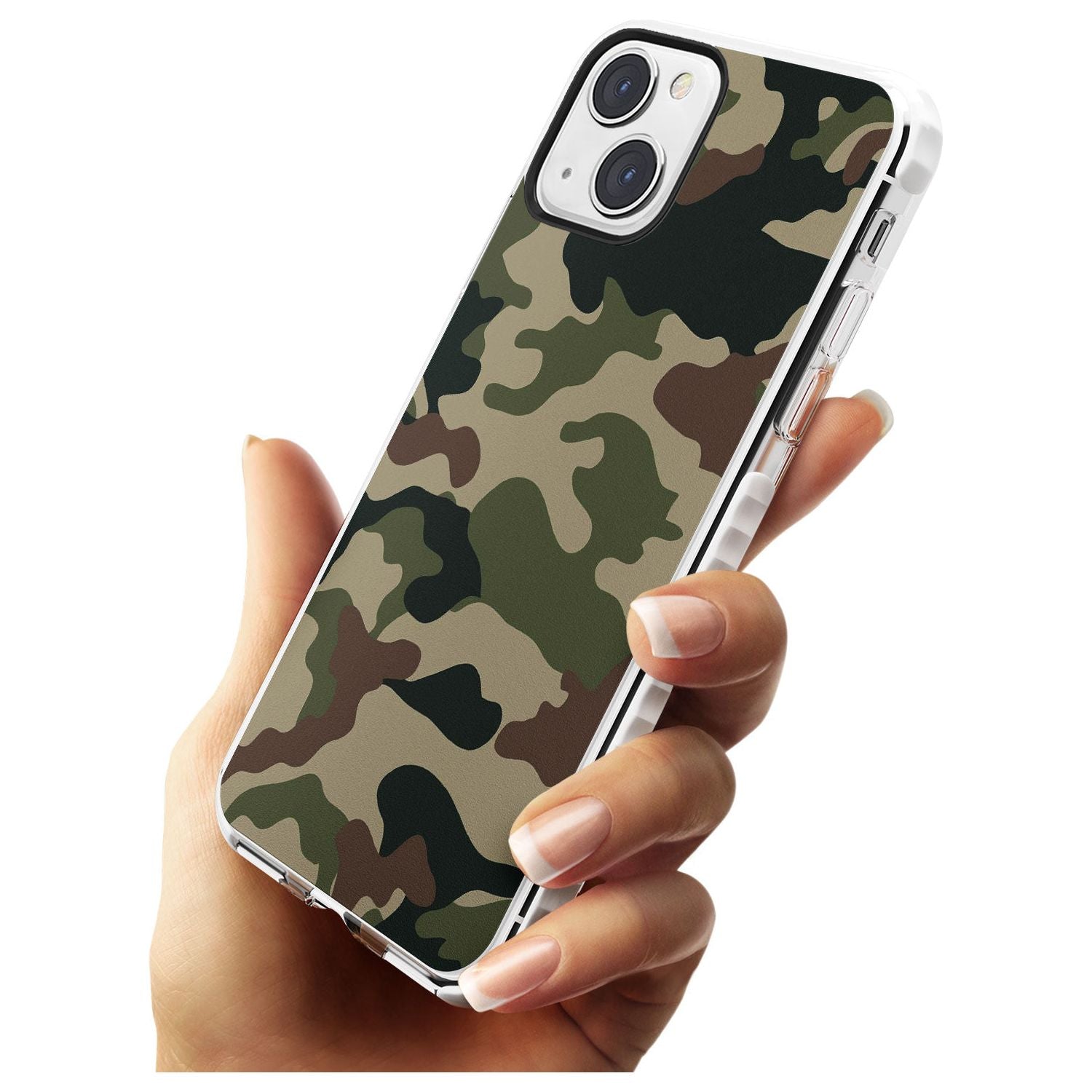 Green and Brown Camo Impact Phone Case for iPhone 13 & 13 Mini