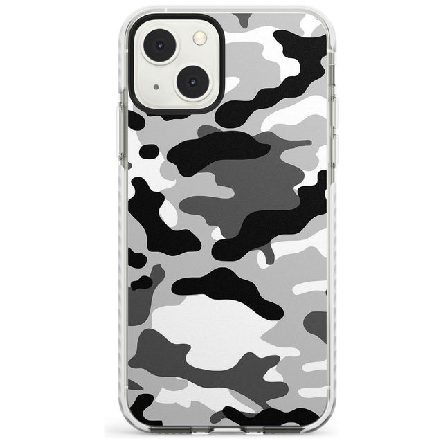 Grey Black Urban Camo Phone Case iPhone 13 Mini / Impact Case Blanc Space