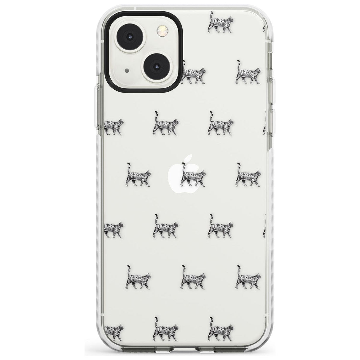 British Shorthair Cat Pattern Phone Case iPhone 13 Mini / Impact Case Blanc Space