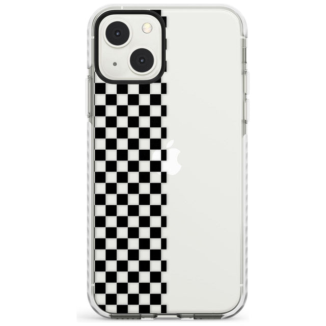 Checker: Half Black Check on Clear Phone Case iPhone 13 Mini / Impact Case Blanc Space