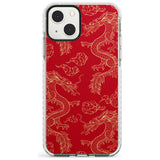 Red and Gold Dragon Pattern Impact Phone Case for iPhone 13 & 13 Mini