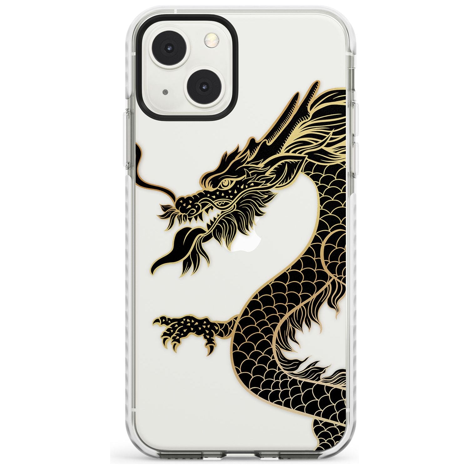 Large Black Dragon Phone Case iPhone 13 Mini / Impact Case Blanc Space