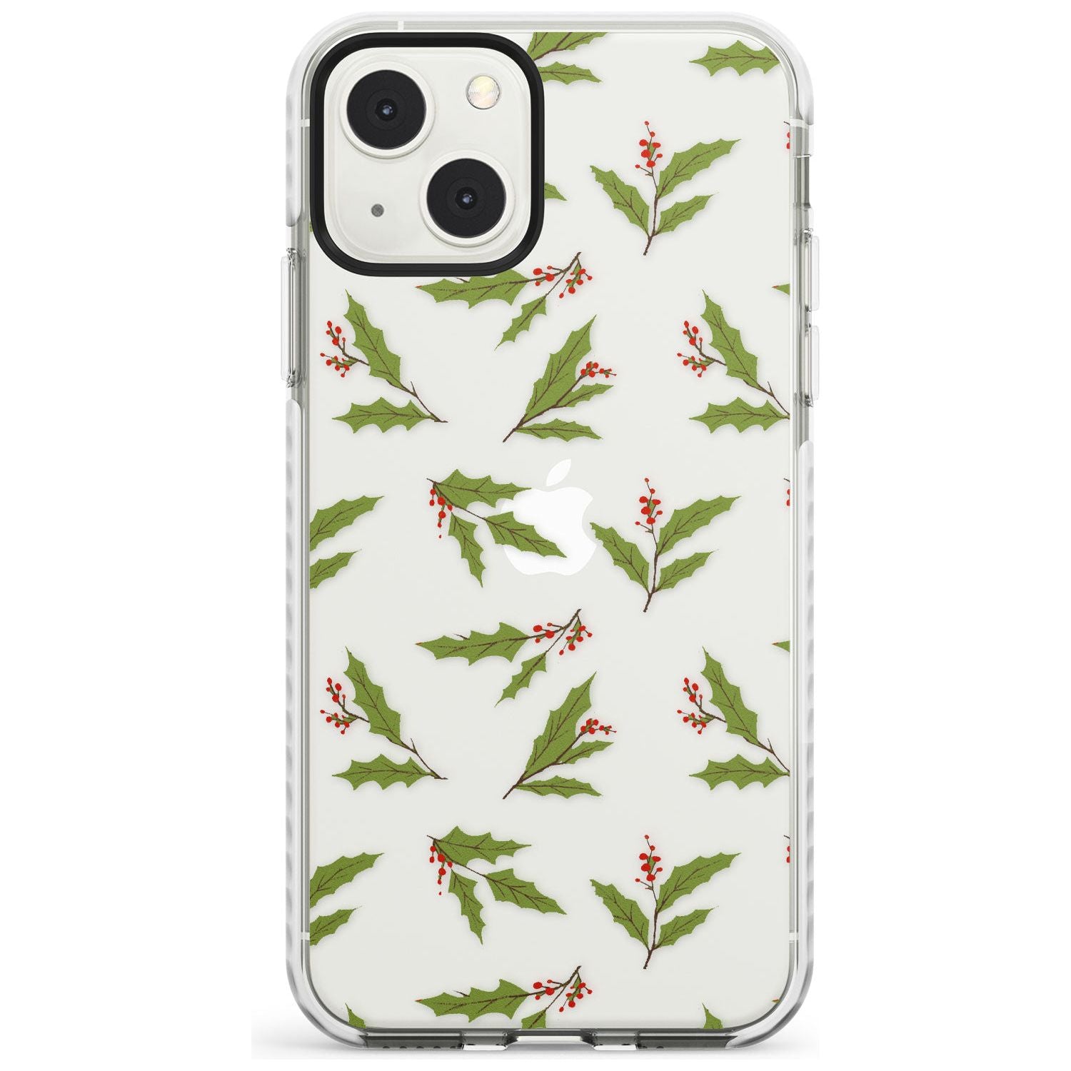 Christmas Holly Pattern Impact Phone Case for iPhone 13 & 13 Mini