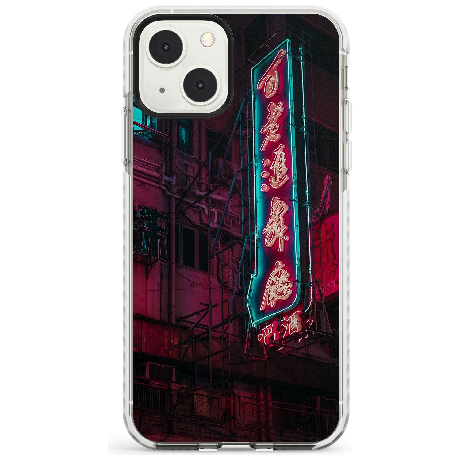 Large Kanji Sign - Neon Cities Photographs Phone Case iPhone 13 Mini / Impact Case Blanc Space