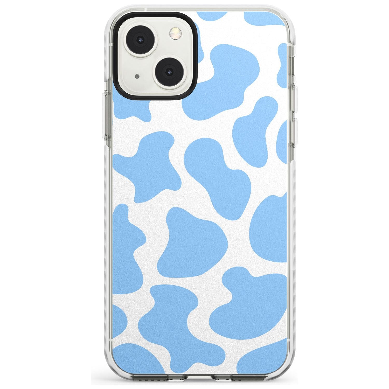 Blue and White Cow Print Impact Phone Case for iPhone 13 & 13 Mini