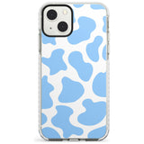 Blue and White Cow Print Impact Phone Case for iPhone 13 & 13 Mini