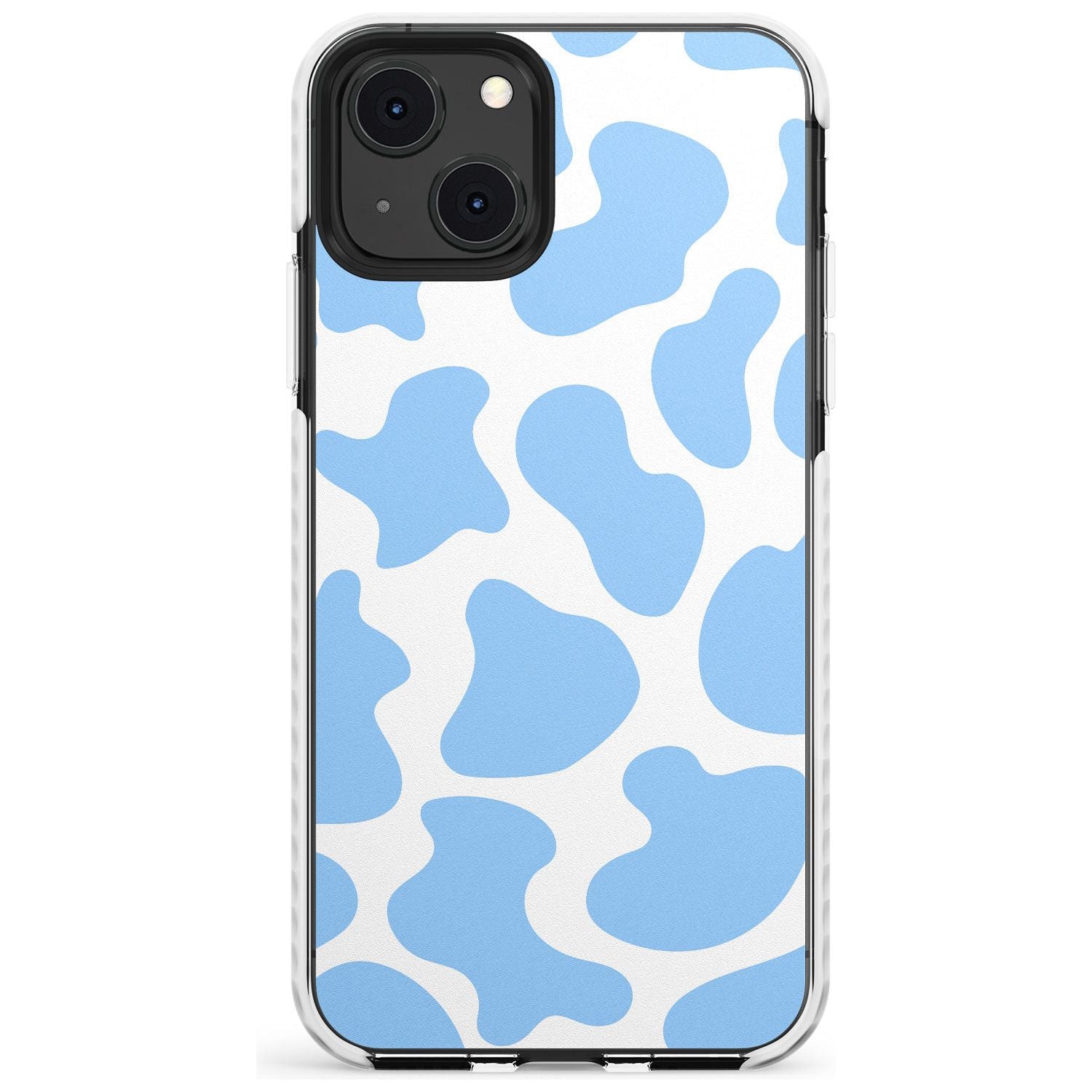 Blue and White Cow Print Impact Phone Case for iPhone 13 & 13 Mini
