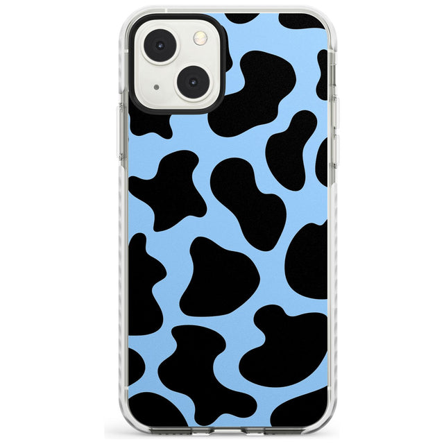 Blue and Black Cow Print Impact Phone Case for iPhone 13 & 13 Mini